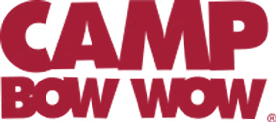 Red text logo reading "Camp Bow Wow" in bold, playful font.